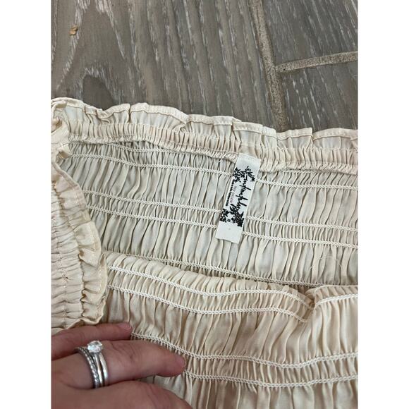 Free People Intimately White Smocked Tube Top Sz XS Boho Y2K Coquette - Picture 4 of 5